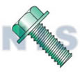Unslotted Indented Hex Washer Head Machine Screw Fully Threaded Zinc and Green