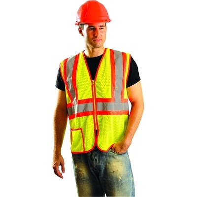 OccuNomix Class 2 Mesh Vests with Silver Reflective Over Contrasting Trim
